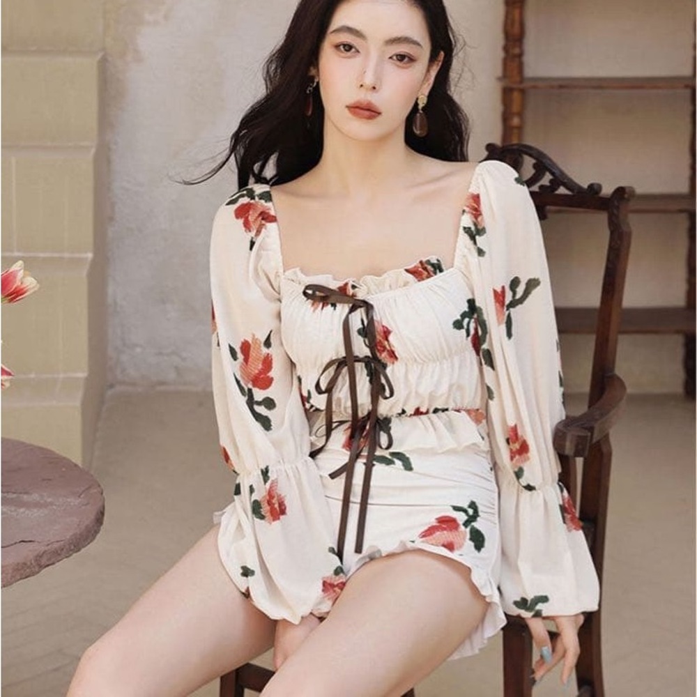 Prince Floral Bodysuit with Black Accents